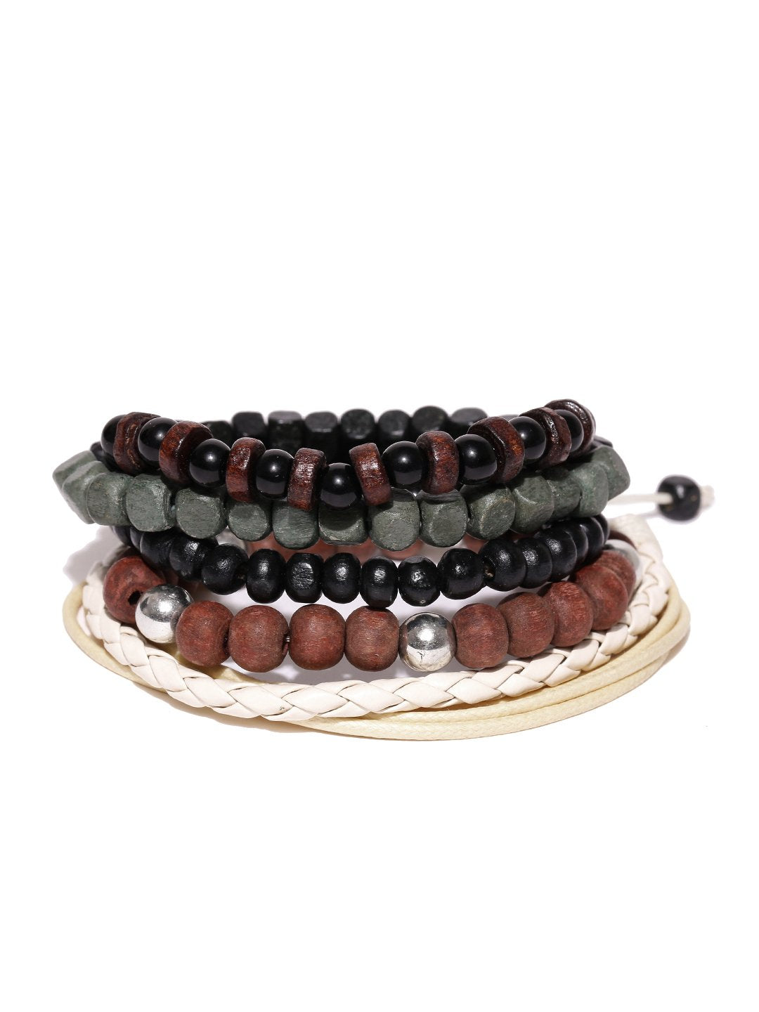 Lazy panda Men Set of 5 Multicoloured Bracelets