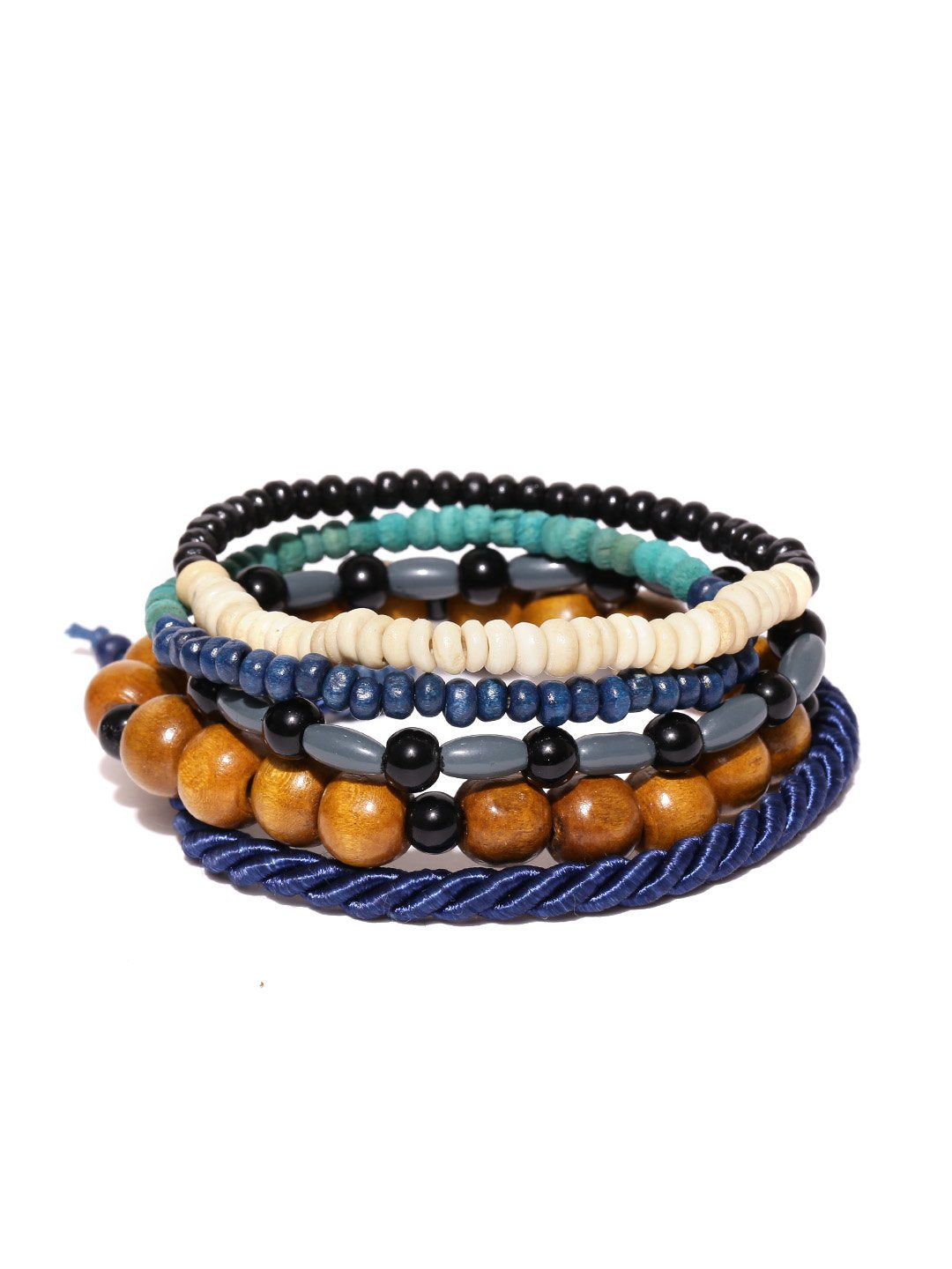 Lazy panda Men Set of 5 Multicoloured Bracelets