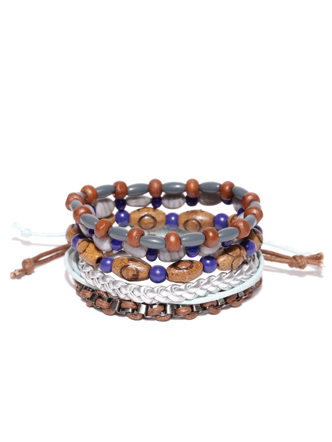 Lazy panda Men Set of 5 Multicoloured Bracelets
