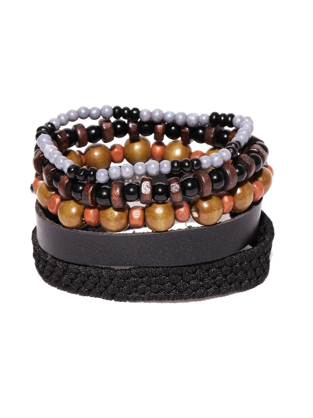 Lazy panda Men Set of 5 Multicoloured Bracelets