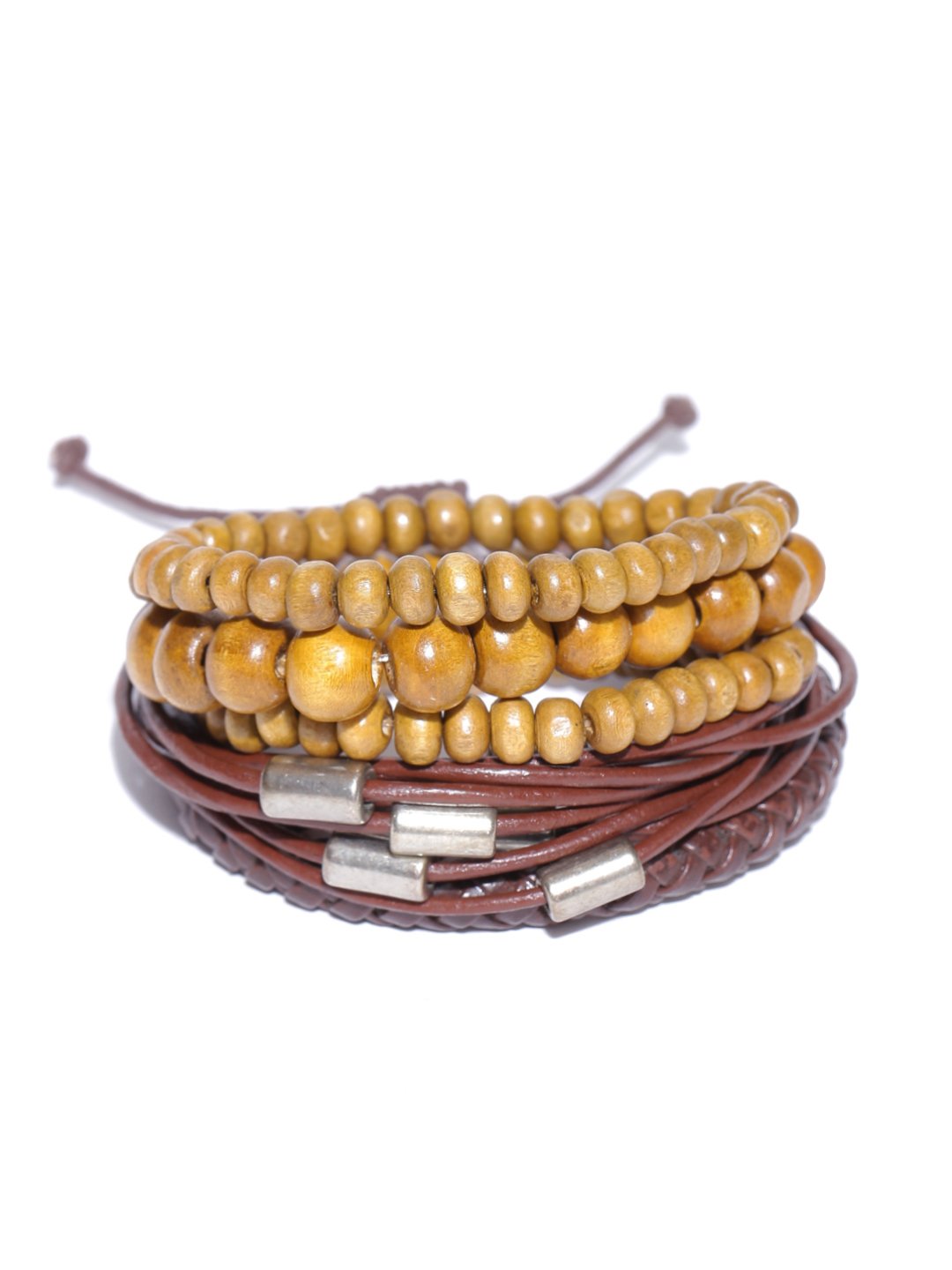 Lazy panda men set of 5 brown bracelets-onesize-brown