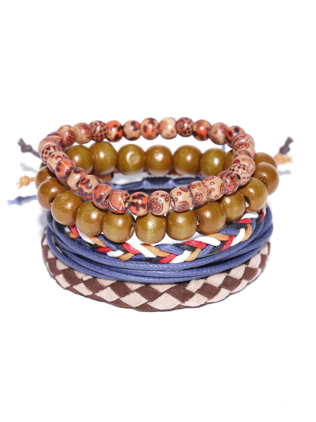 Lazy panda set of 5 multi colour beaded bracelets