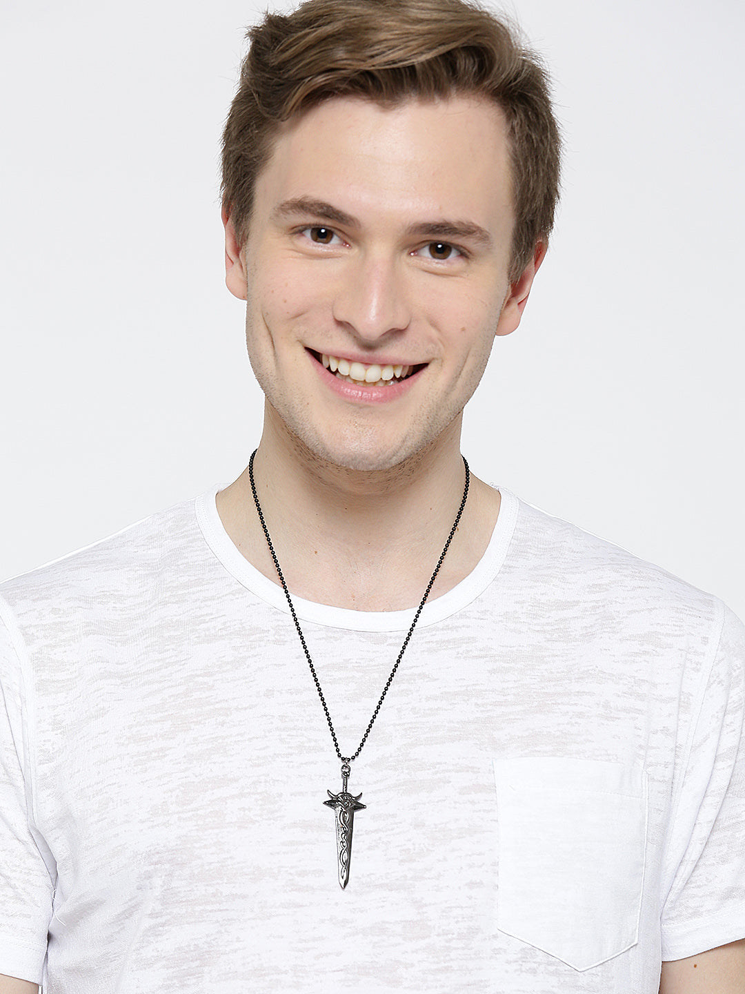 Lazy panda men set of 2 black chains with -one size-black