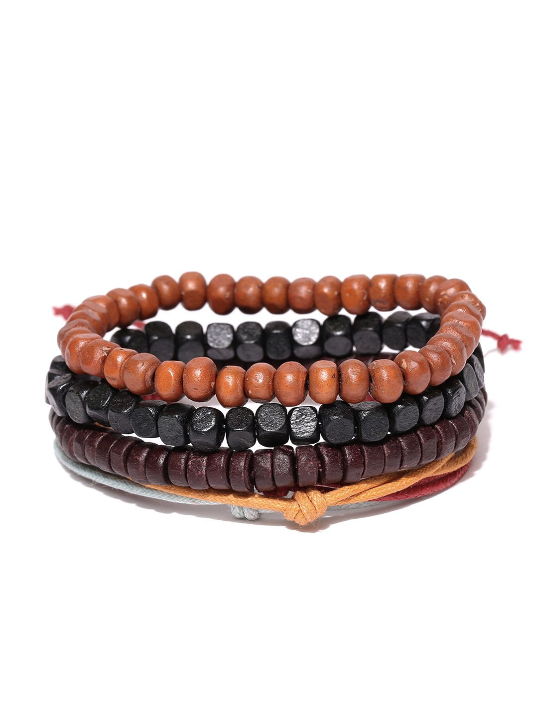 Lazy panda Men Set of 4 Multicoloured Beaded Bracelets