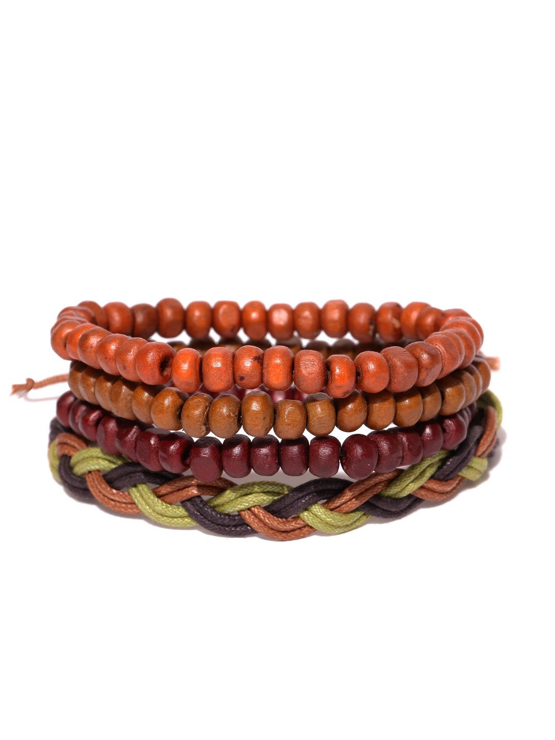 Lazy panda Men Set of 4 Multicoloured Beaded Bracelets