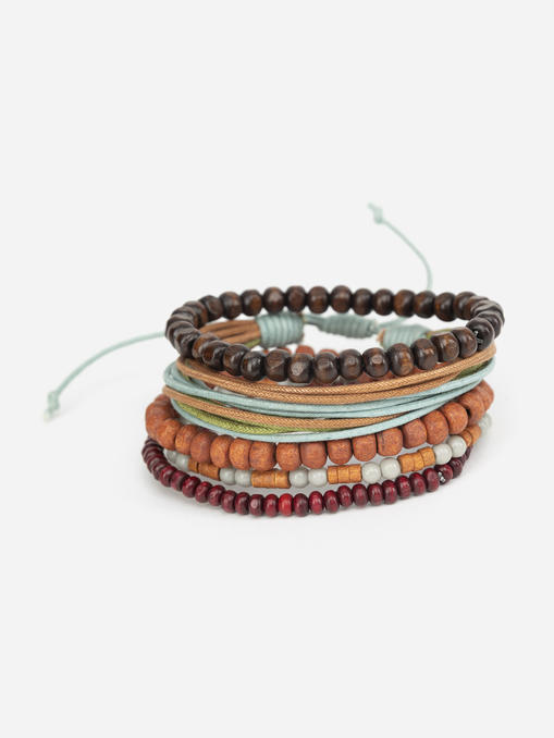 Lazy Panda men set of 5 multicoloured beaded bracelet