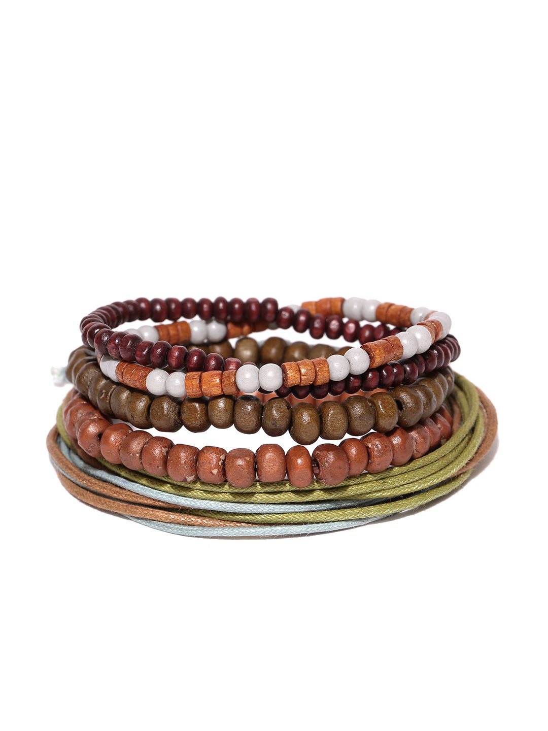 Lazy Panda men set of 5 multicoloured beaded bracelet