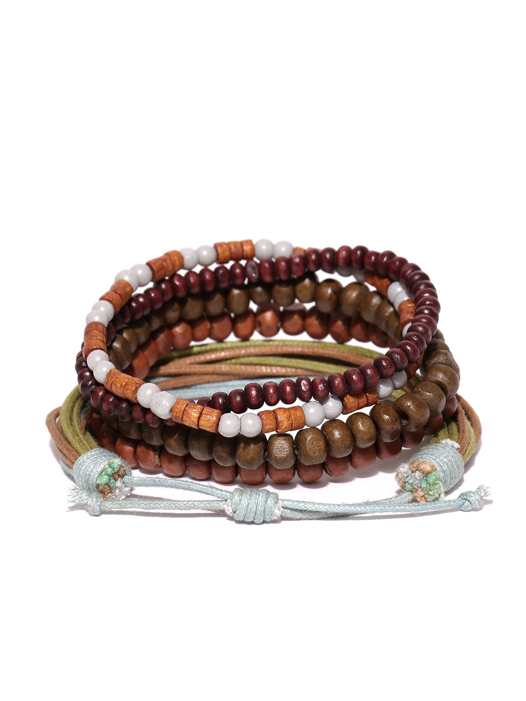 Lazy Panda men set of 5 multicoloured beaded bracelet