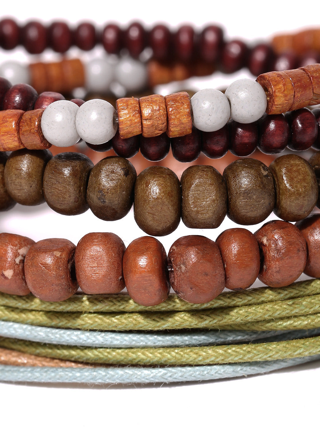 Lazy Panda men set of 5 multicoloured beaded bracelet