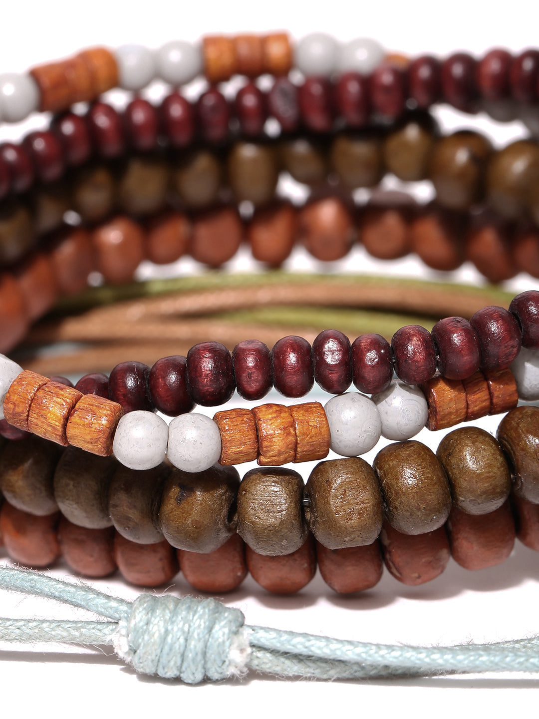 Lazy Panda men set of 5 multicoloured beaded bracelet