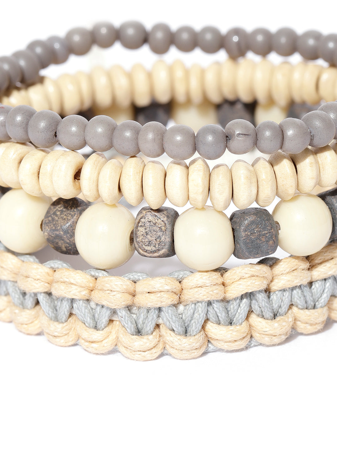 Lazy Panda Set of 4 multicolored beaded studded bracelets