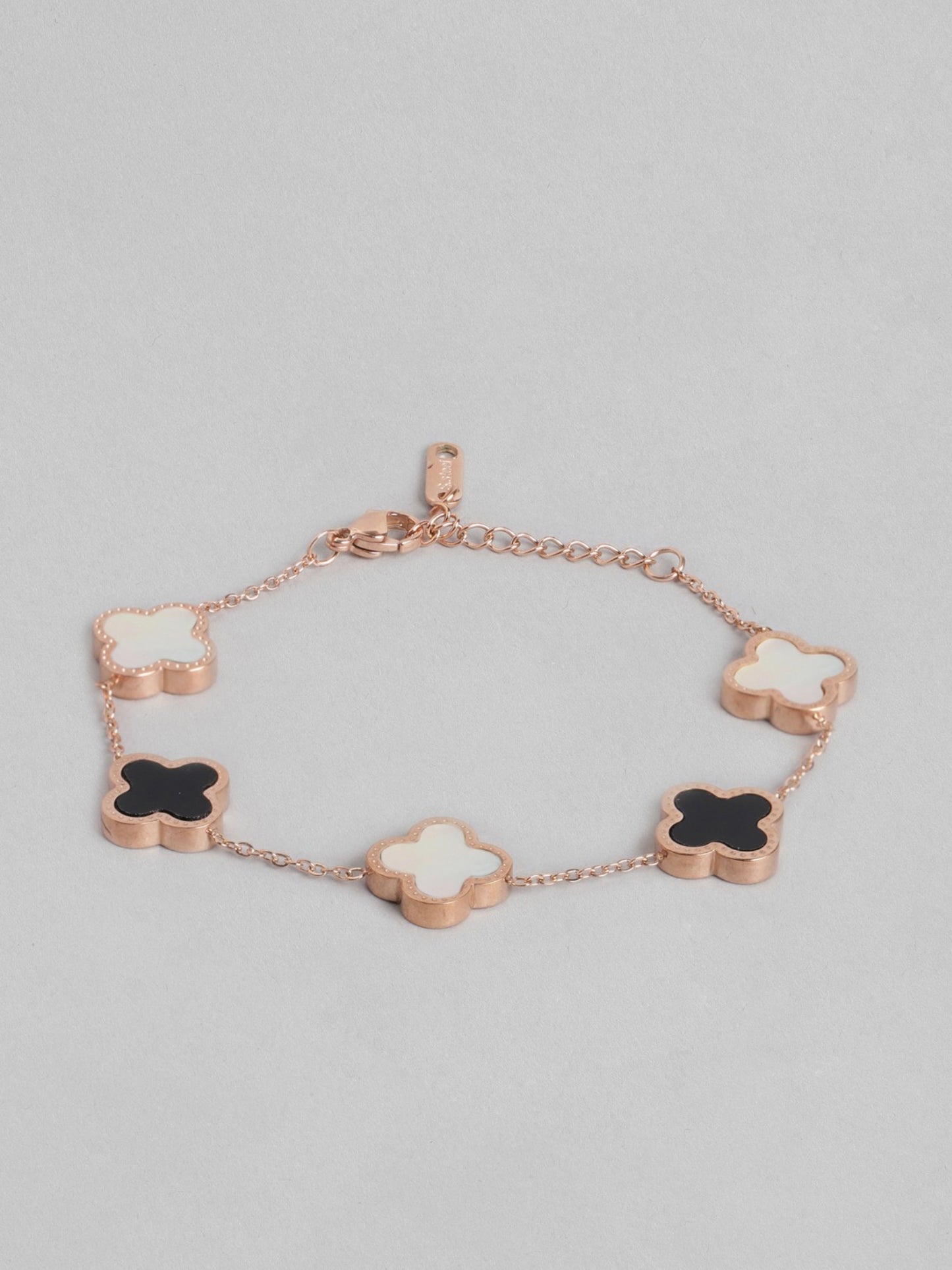 Blueberry black and gold plated chain bracelet