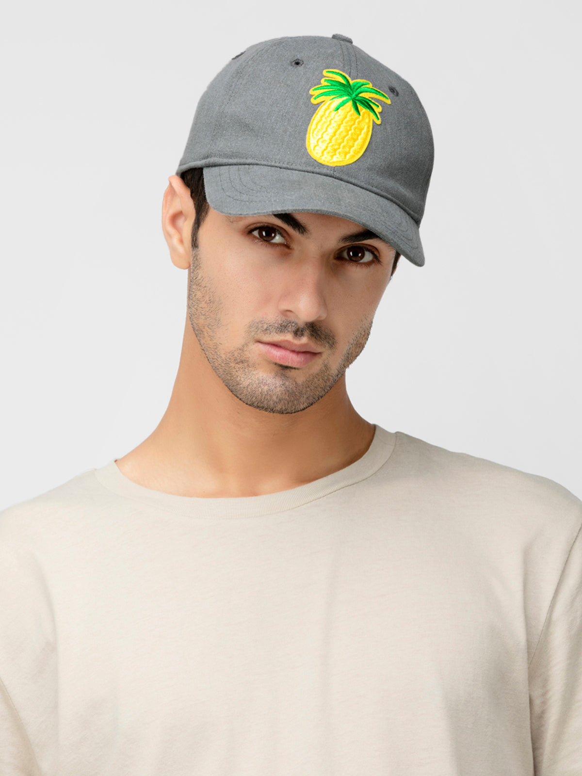 Blueberry Grey pineapple detailing grey baseball cap