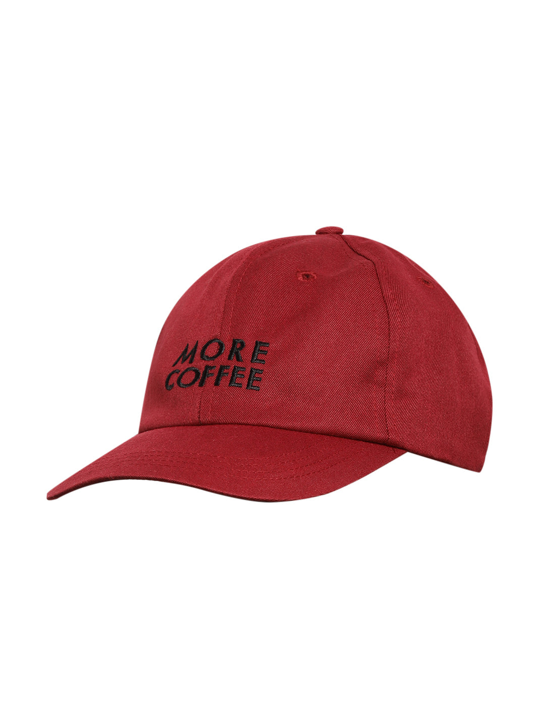 Maroon more coffee embriodery detailing baseball cap