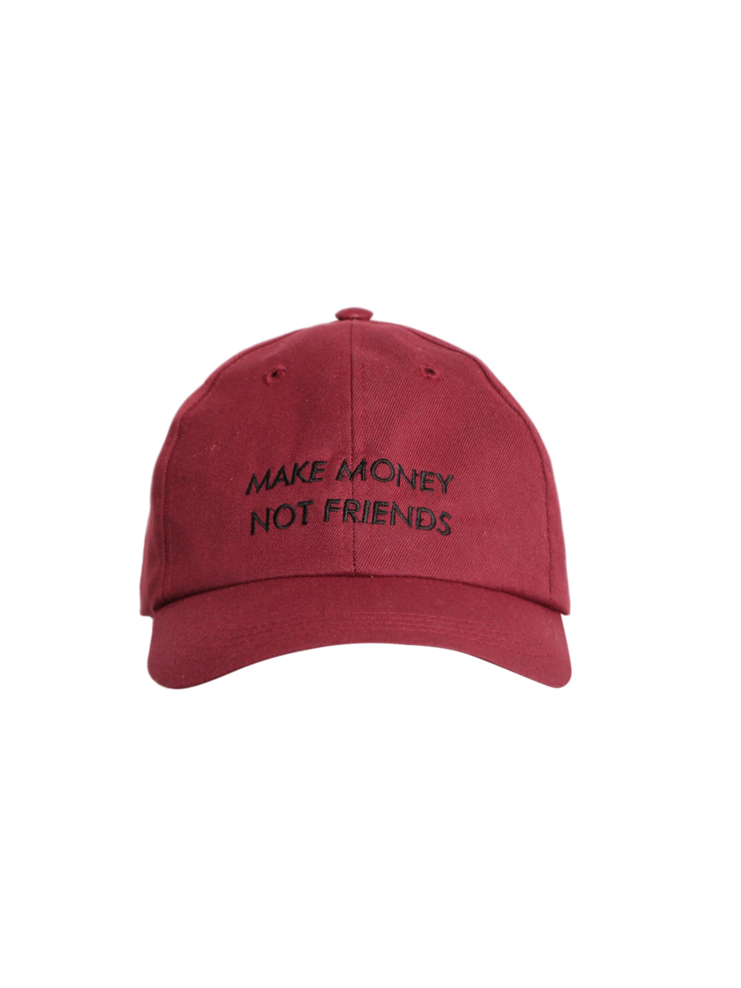 Lazy panda make money not friend embroidery maroon baseball cap