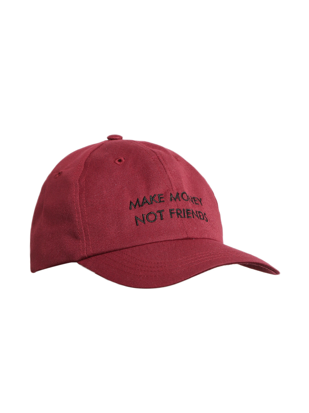 Lazy panda make money not friend embroidery maroon baseball cap