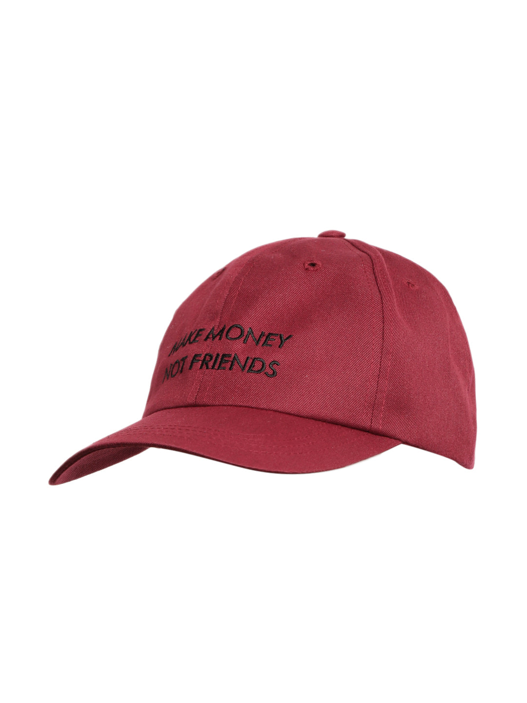 Lazy panda make money not friend embroidery maroon baseball cap
