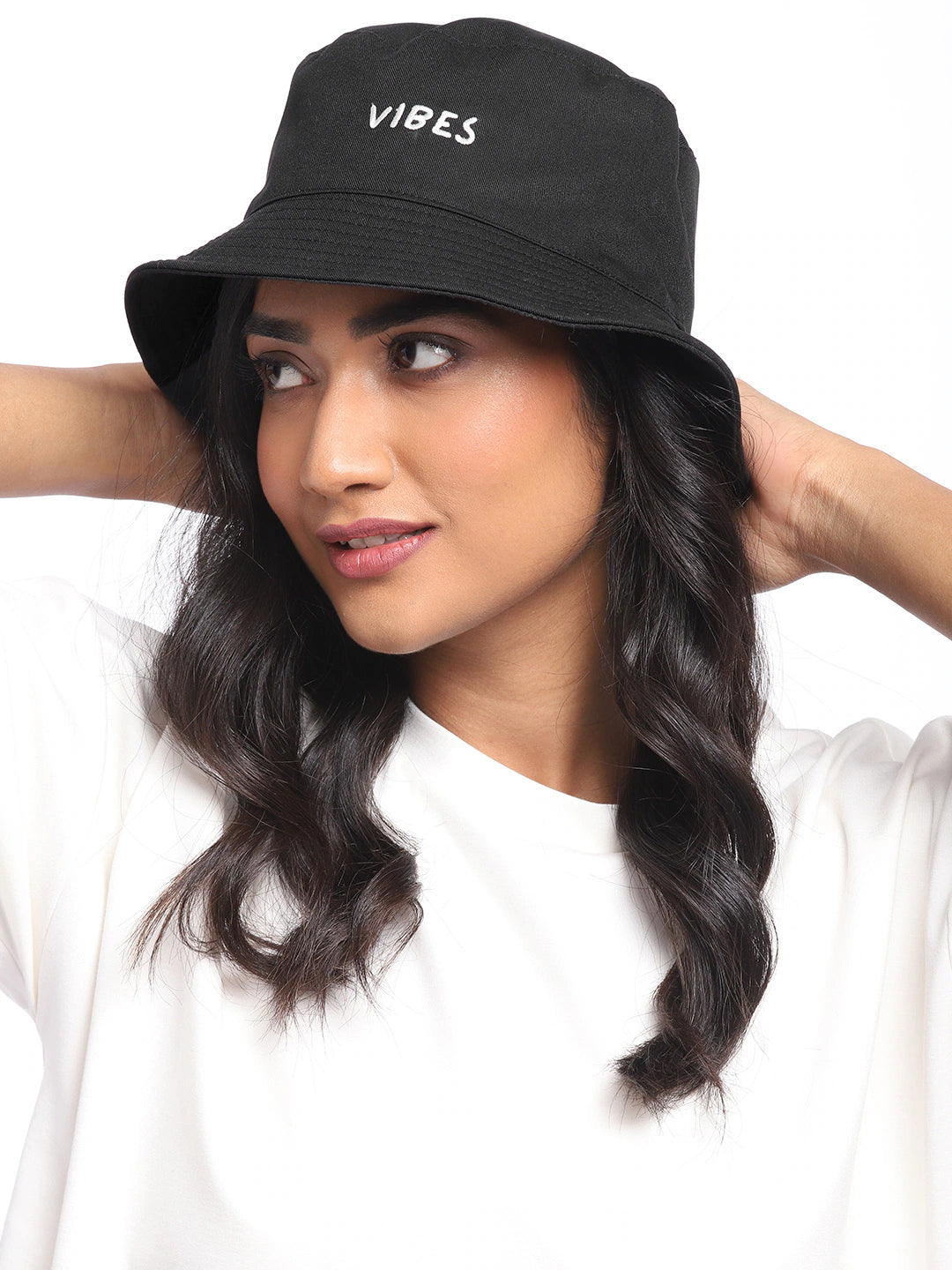 Blueberry Black VIBES Reversible Embroidered bucket hat