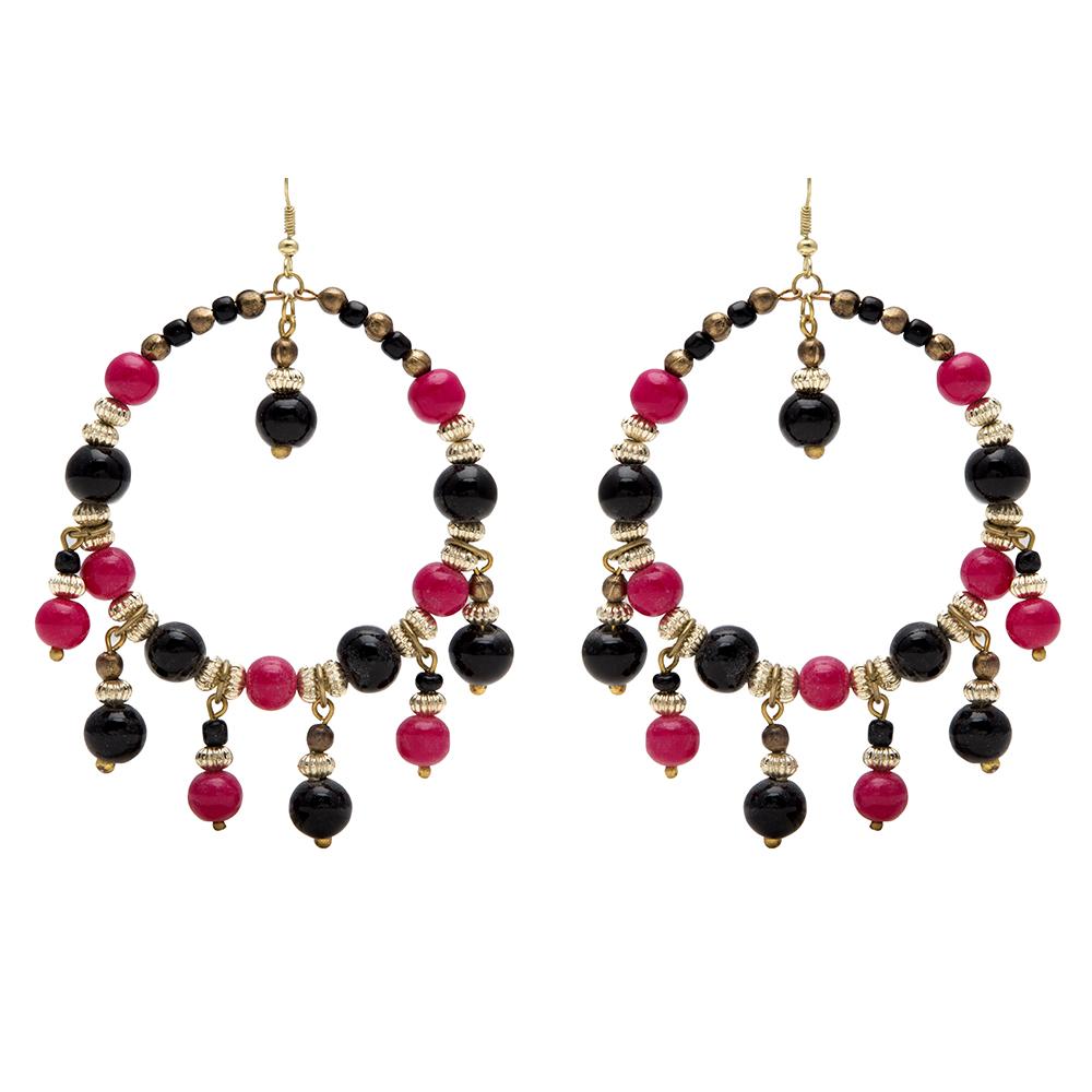 Blueberry multicolor beads drop earrings
