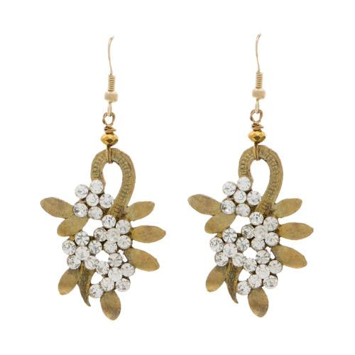 Blueberry golden hanging earrings