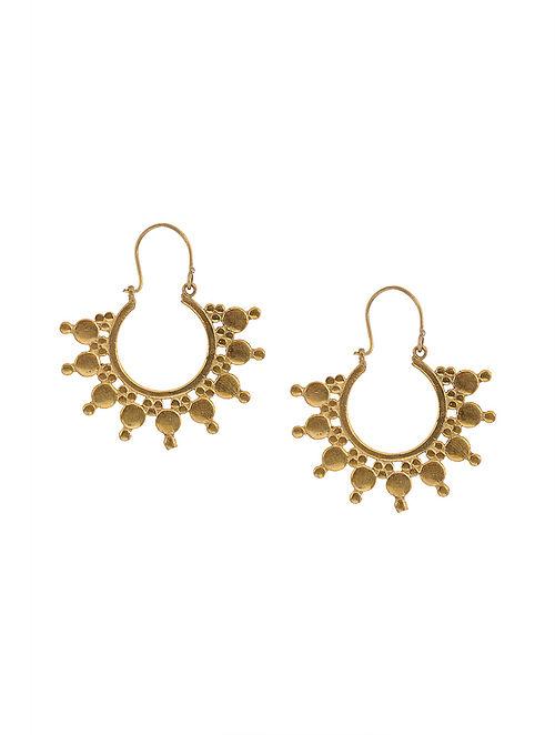 Blueberry gold plated metal detailing drop earring