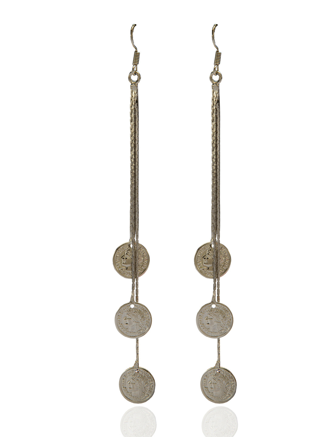 Blueberry silver plated coin drop earring
