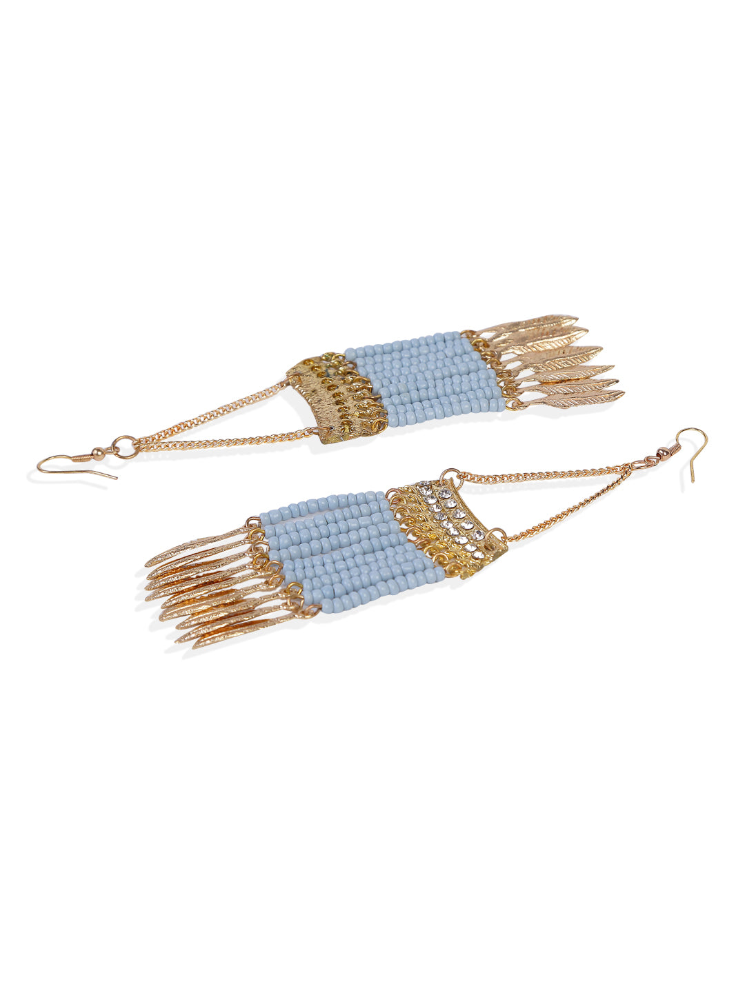 Blueberry golden leaf detailing drop earring