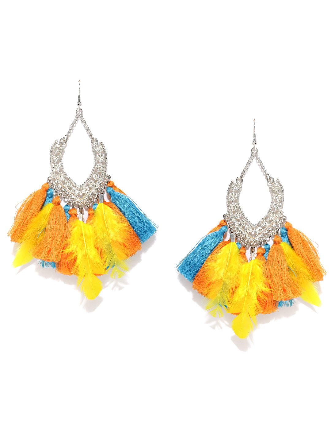 Blueberry multicoloured tassel earrings-onesize-multi