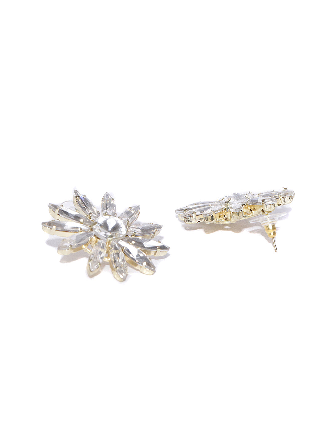Blueberry silver crystal studded studs