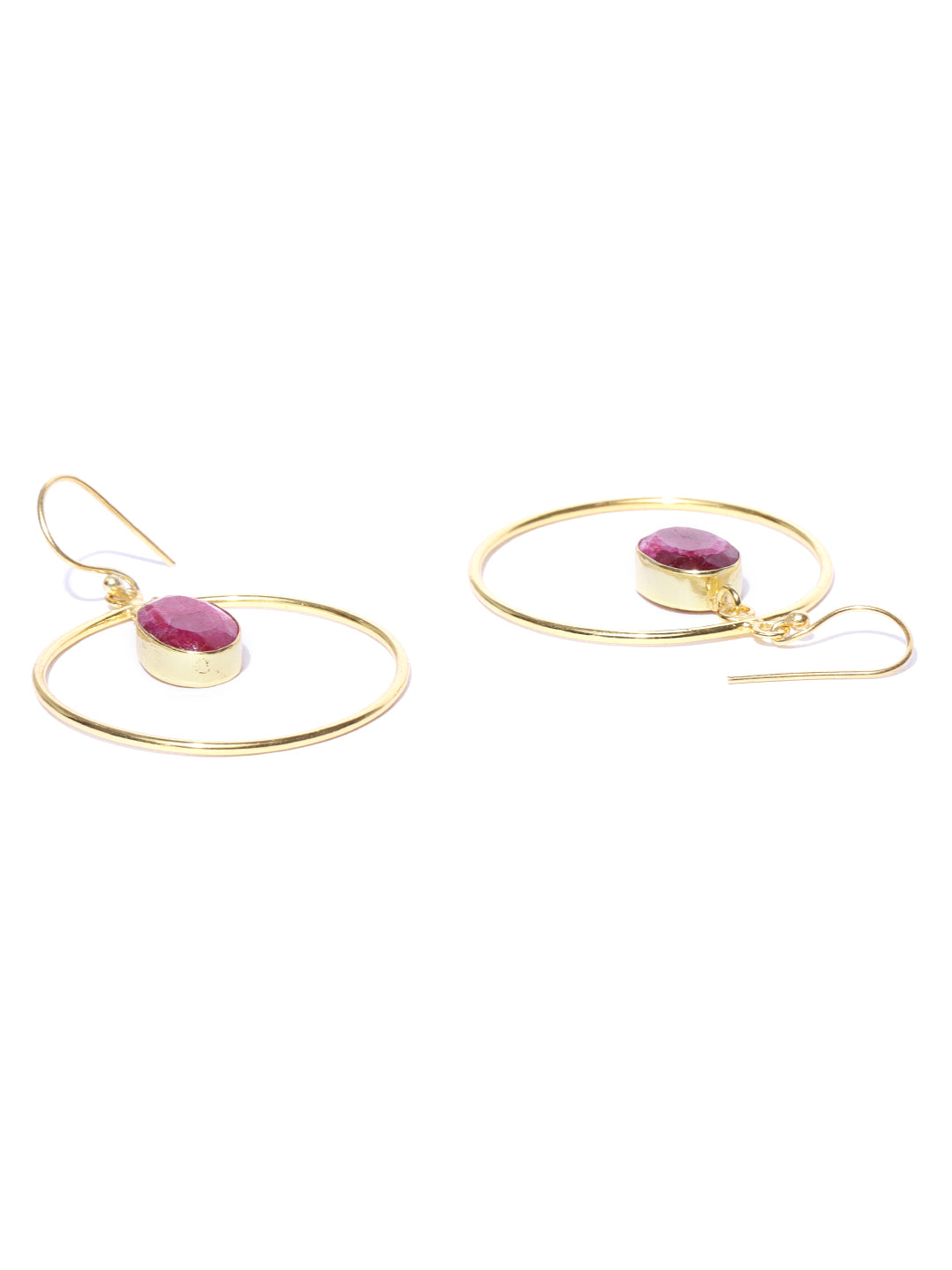 Blueberry gold plated natural stone detailing drop earring