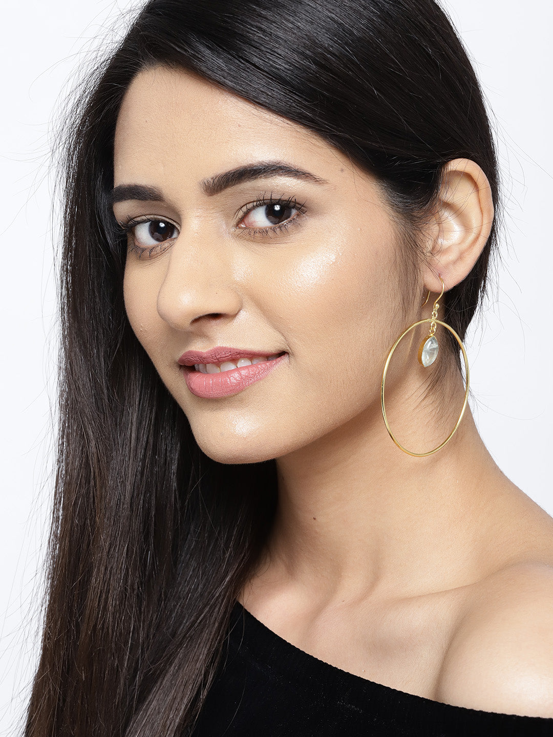 Blueberry gold plated hoop earring