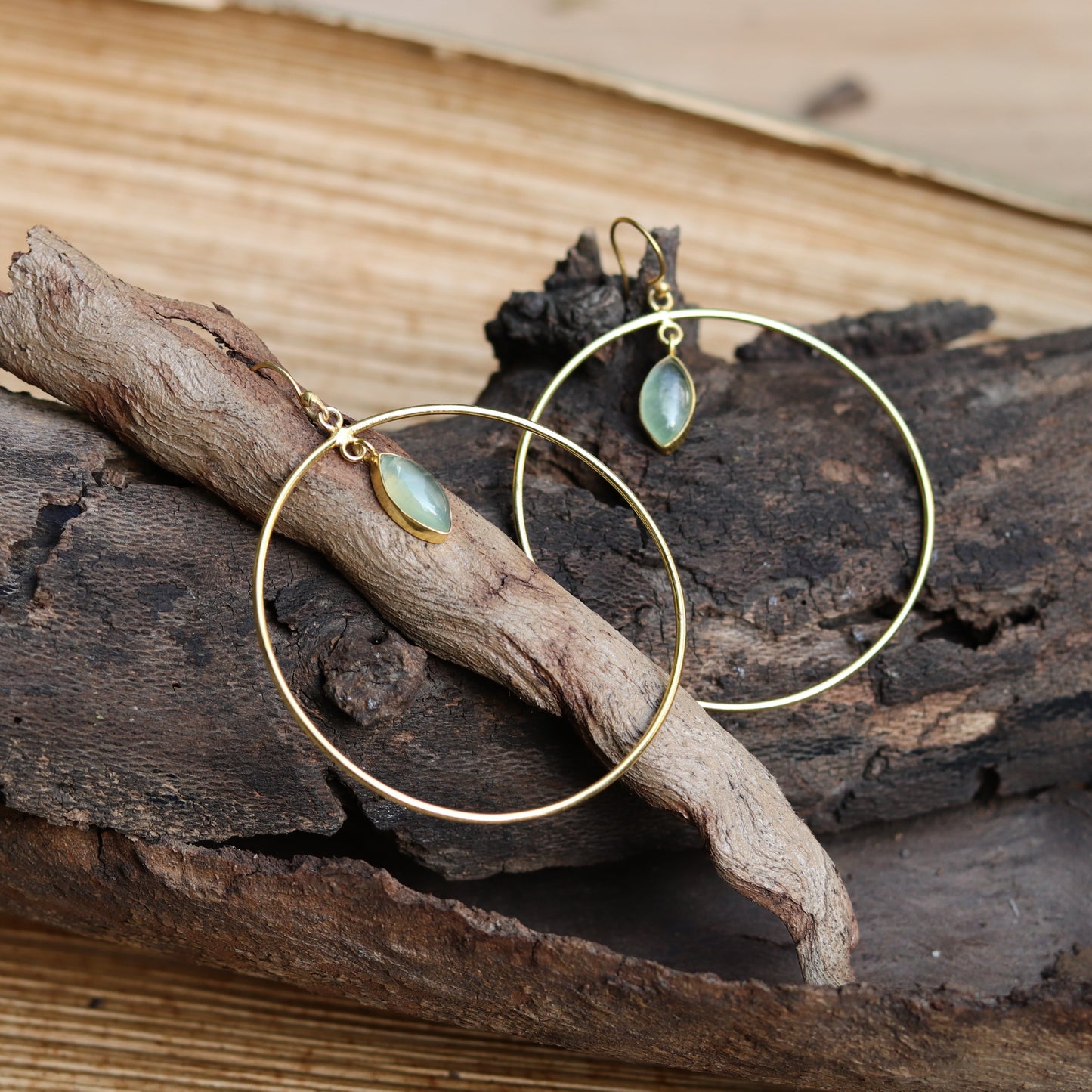 Blueberry gold plated hoop earring