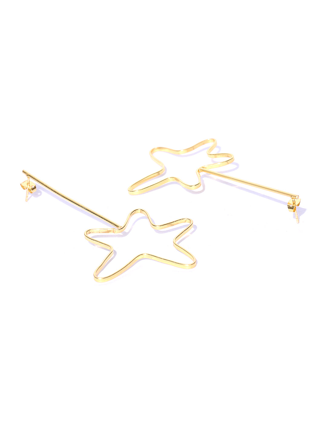 Blueberry gold plated star shape drop earring
