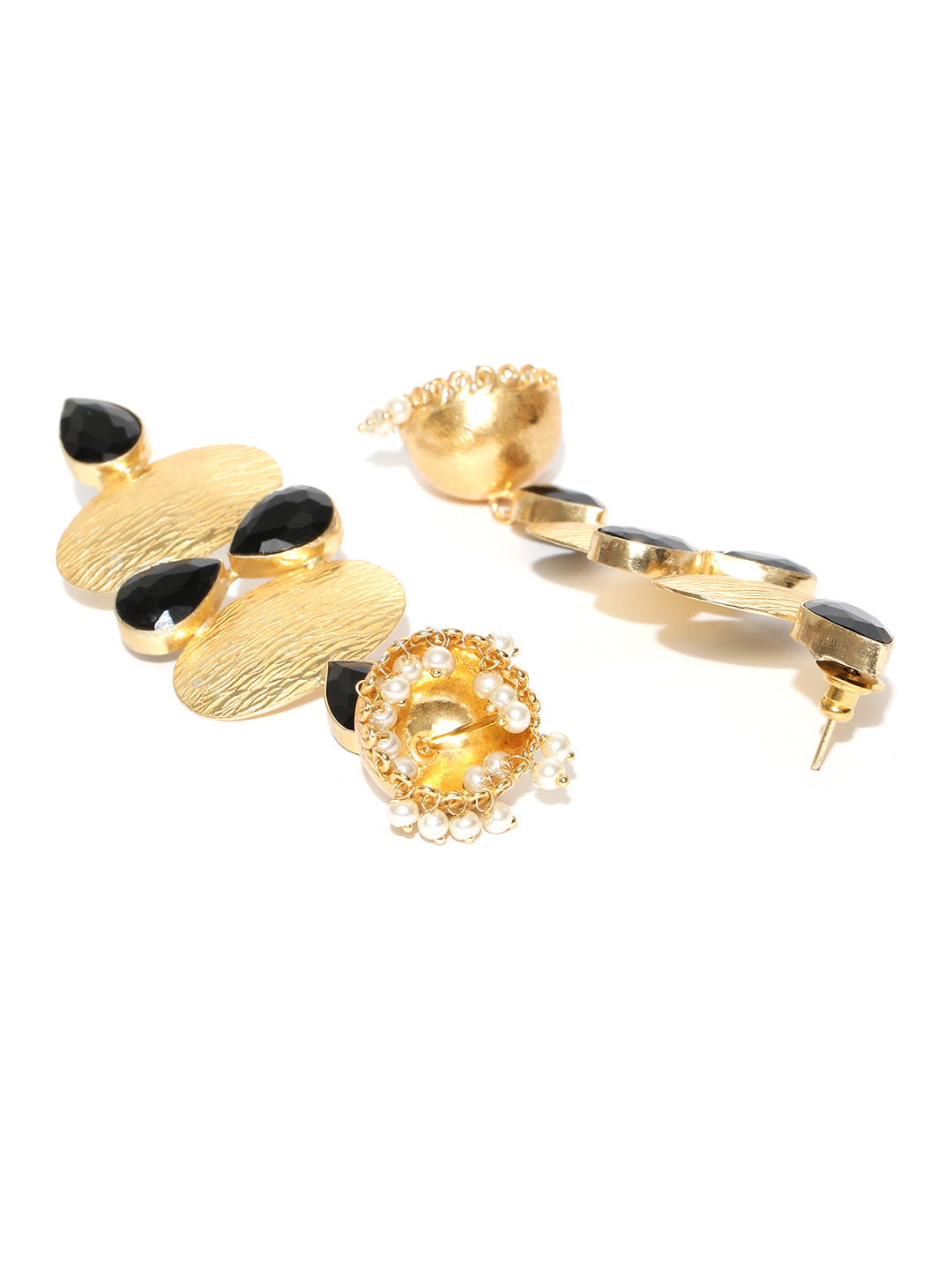 Blueberry gold plated jhumka detailing drop earring