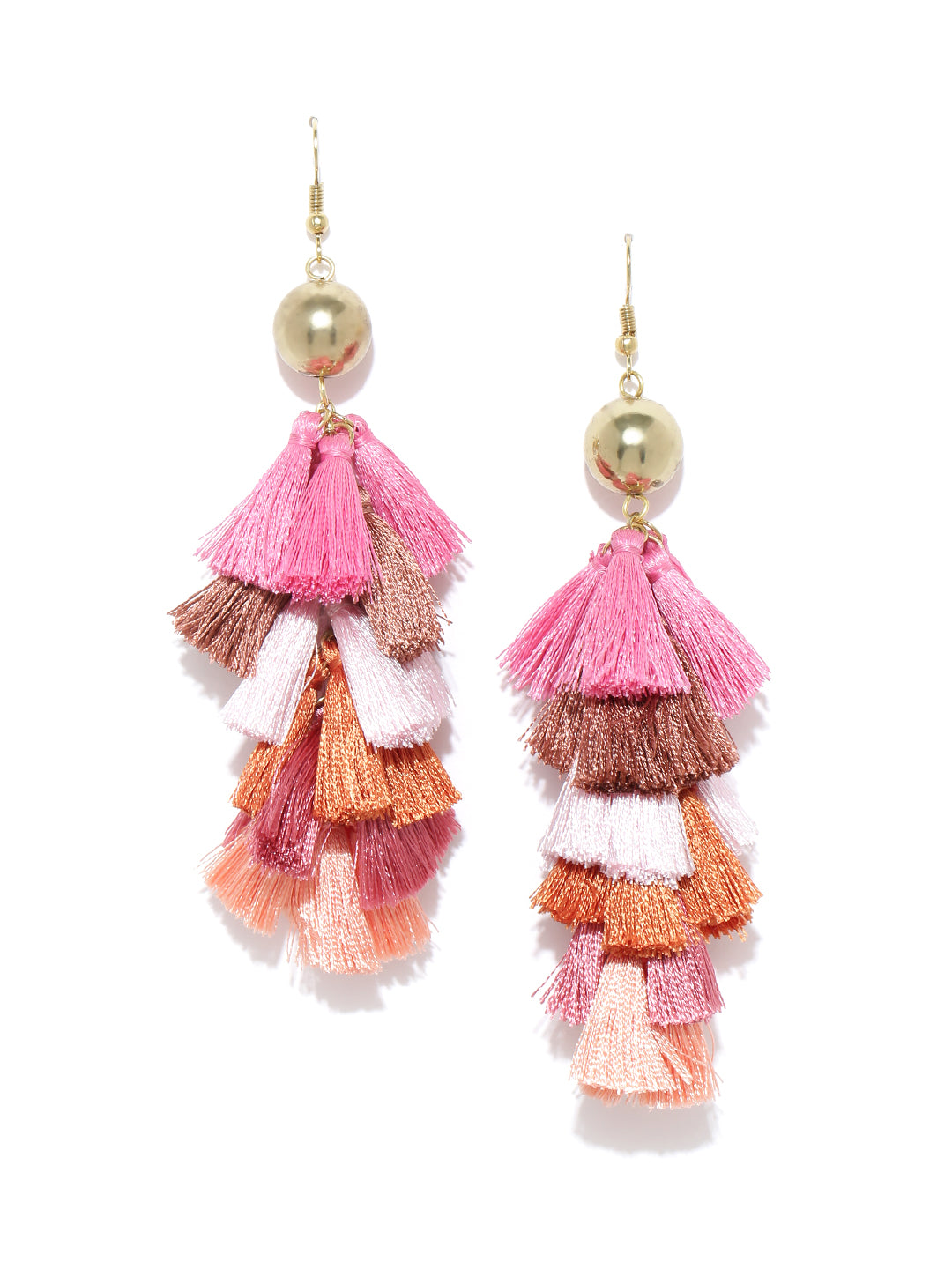 Blueberry Multicoloured Tassel Drop Earrings