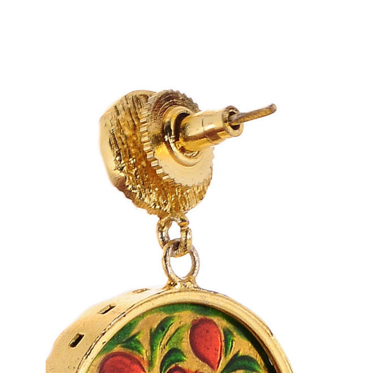 Blueberry gold plated stone detailing drop earring
