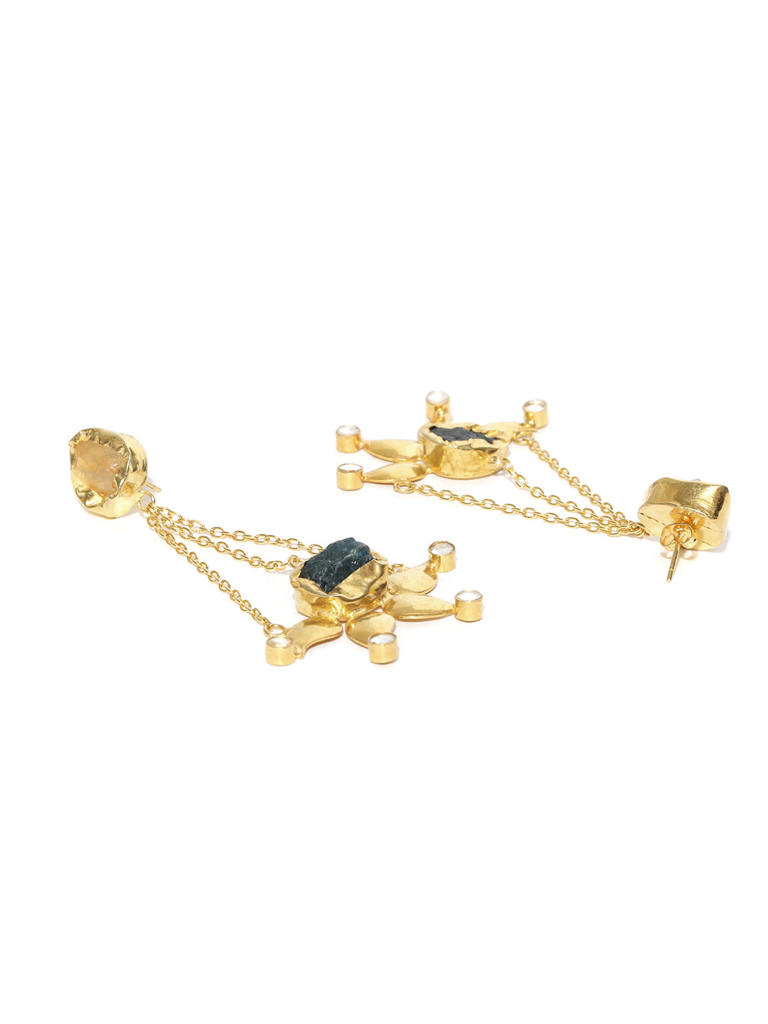 Blueberry gold polished handcrafted drop earrings