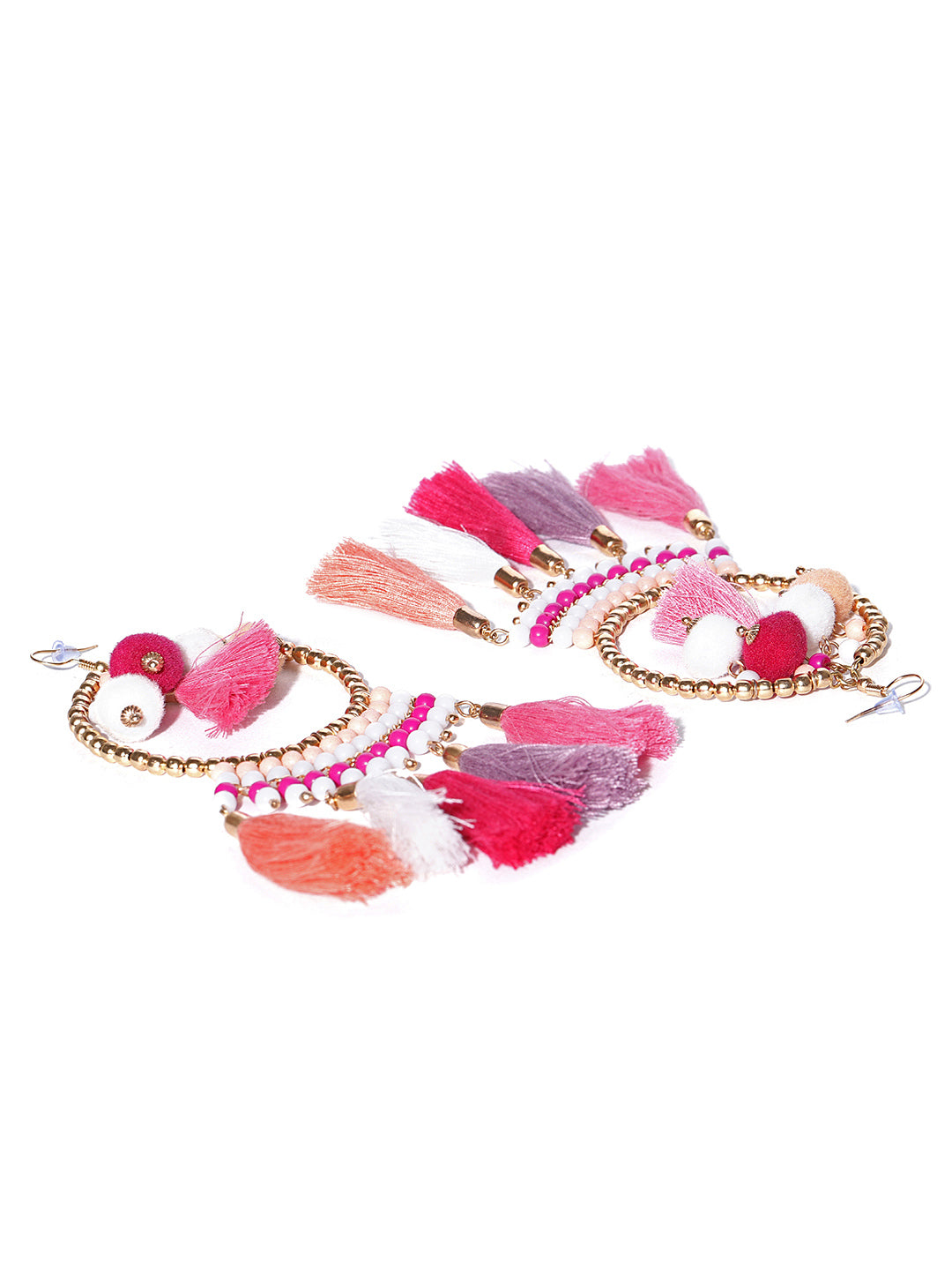 Blueberry multi coloured tassel drop earring