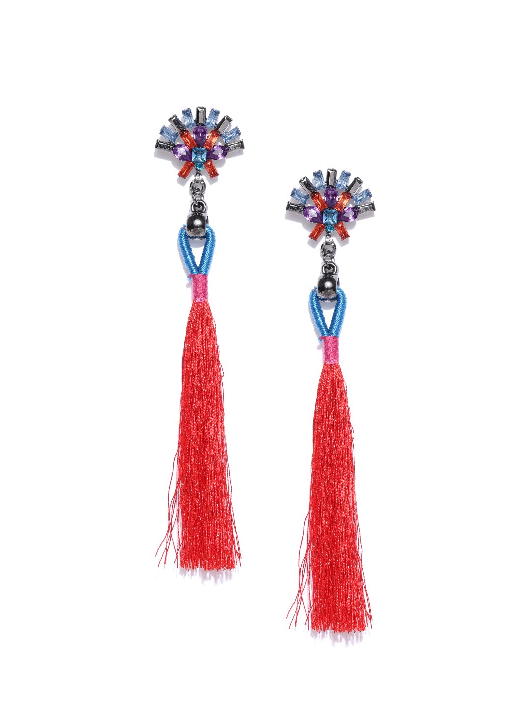 Blueberry red tassel drop earring