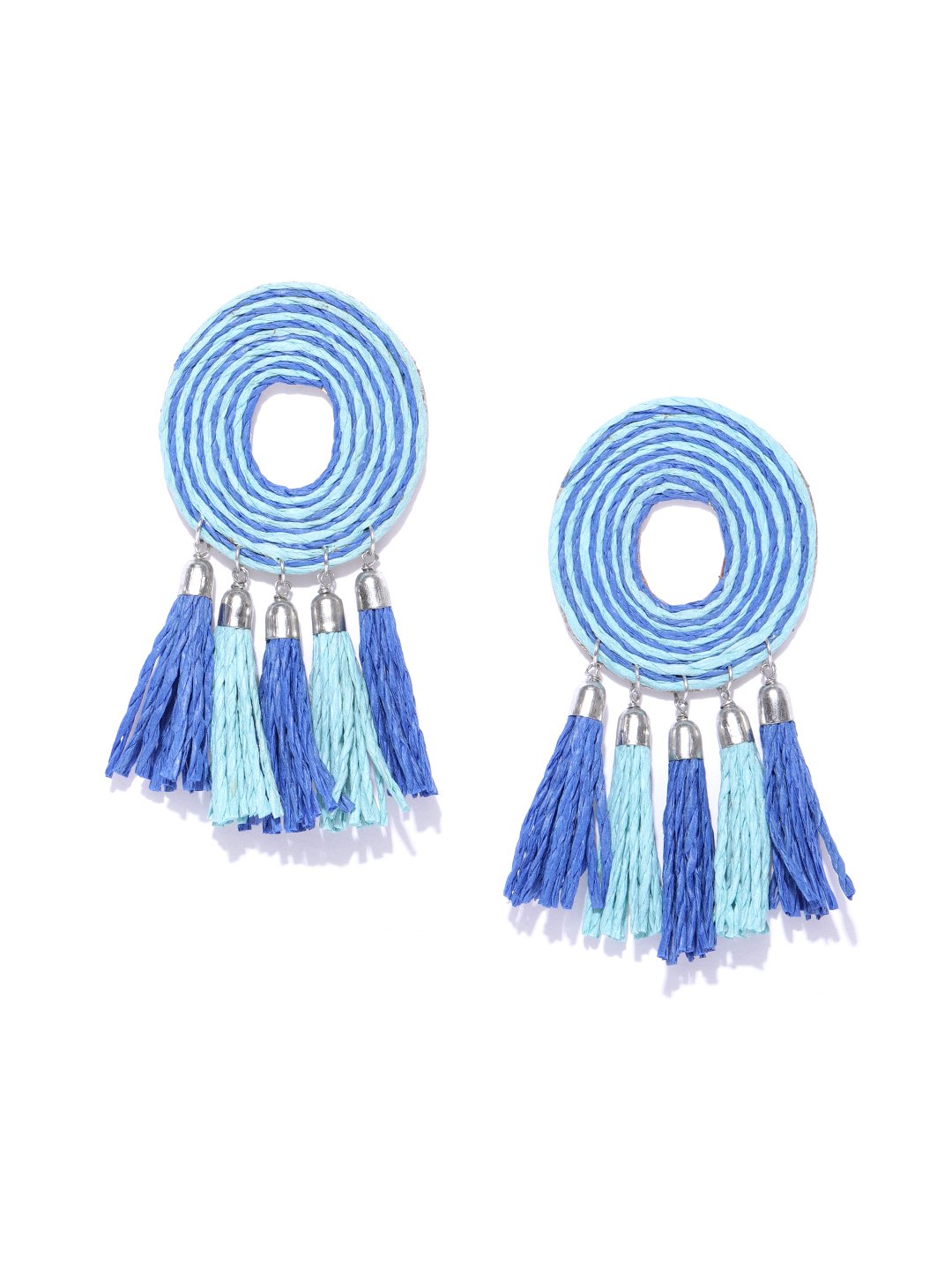 Blueberry sky blue tassel drop earring