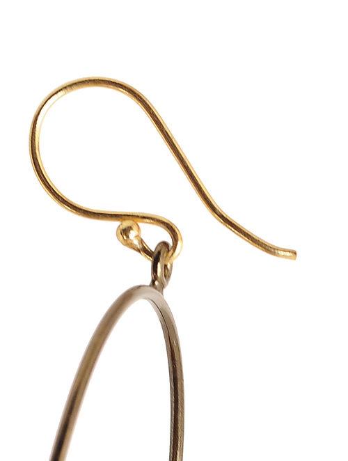 Blueberry golden drop earring has stone studded