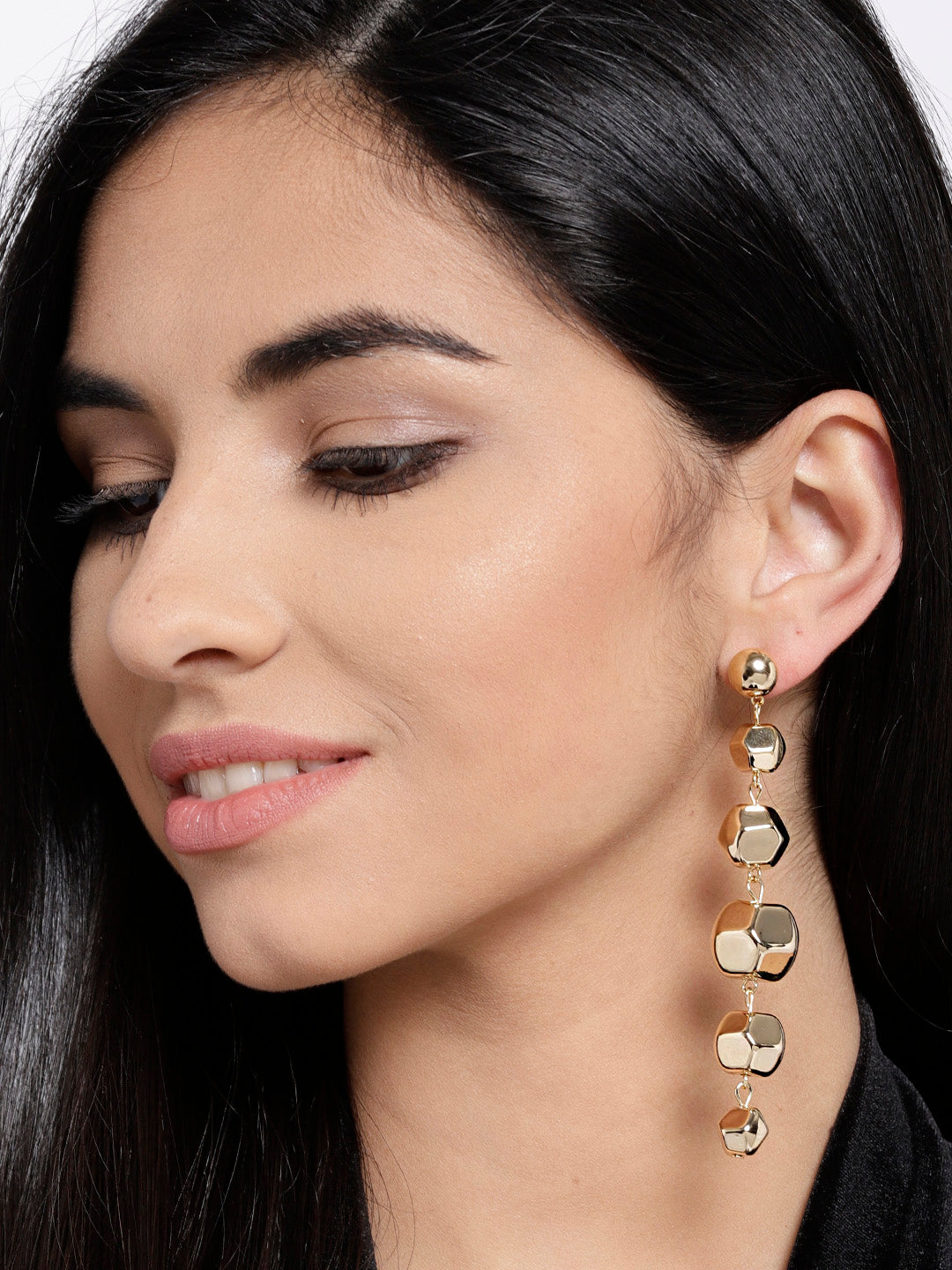 Blueberry golden beaded drop earring