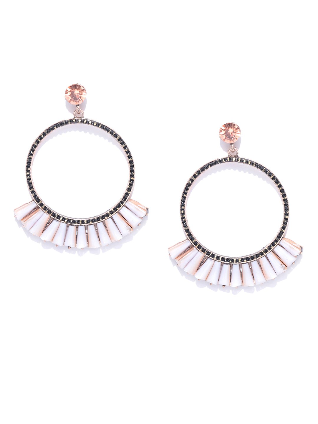 Blueberry stone studded hoop earring