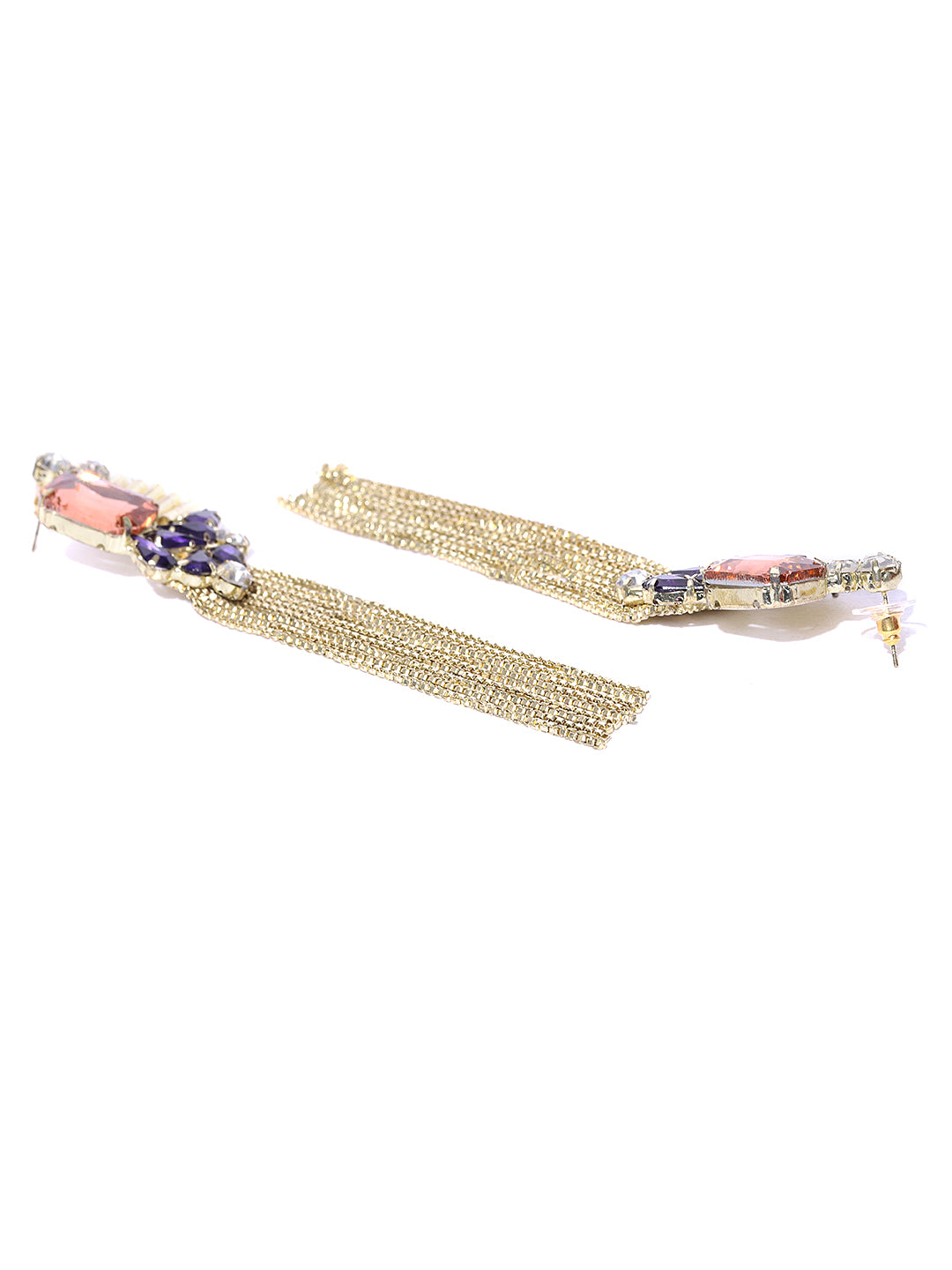 Blueberry multi color stone detailing drop earring