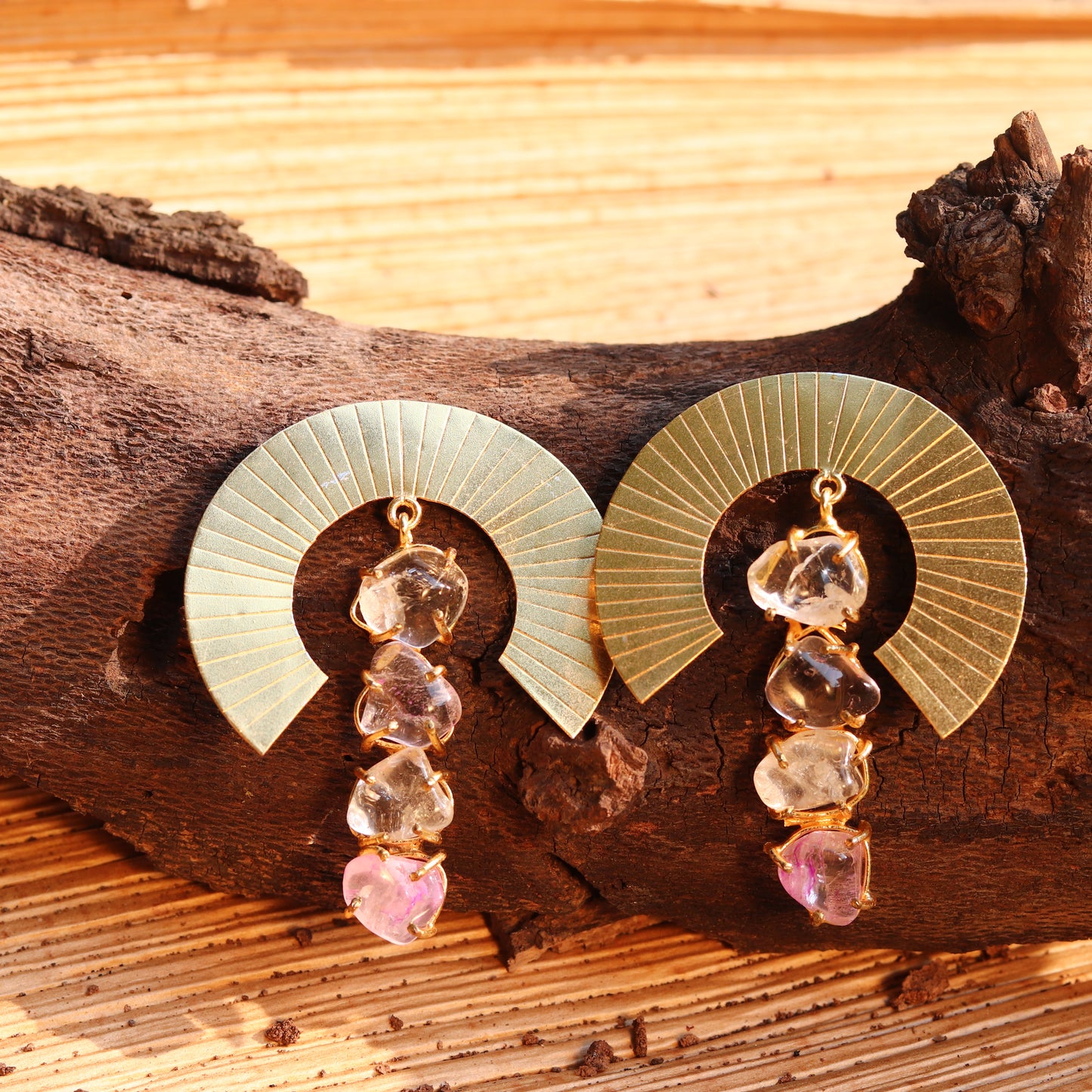 Blueberry gold plated drop earring