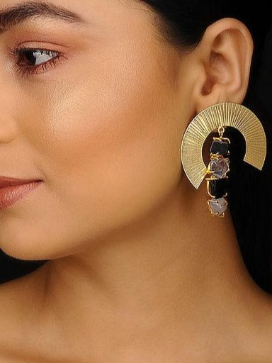 Blueberry gold plated drop earring