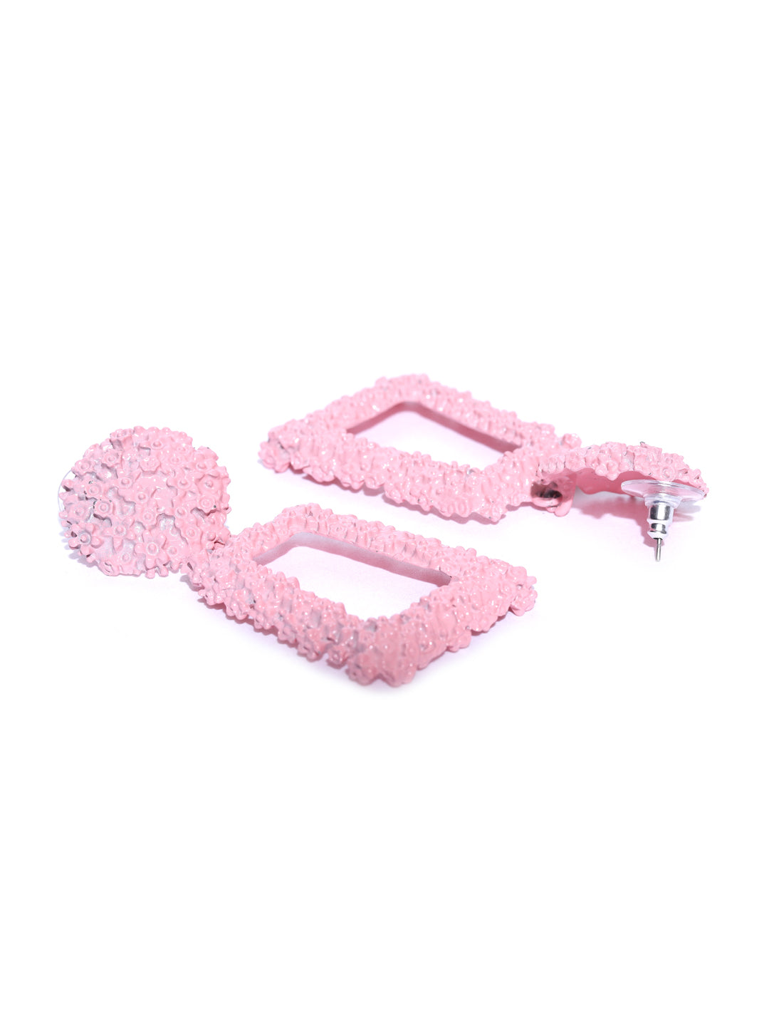 Blueberry pink color texture drop earring