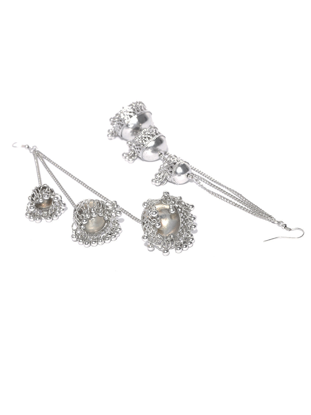 Blueberry silver plated jhumka drop earring