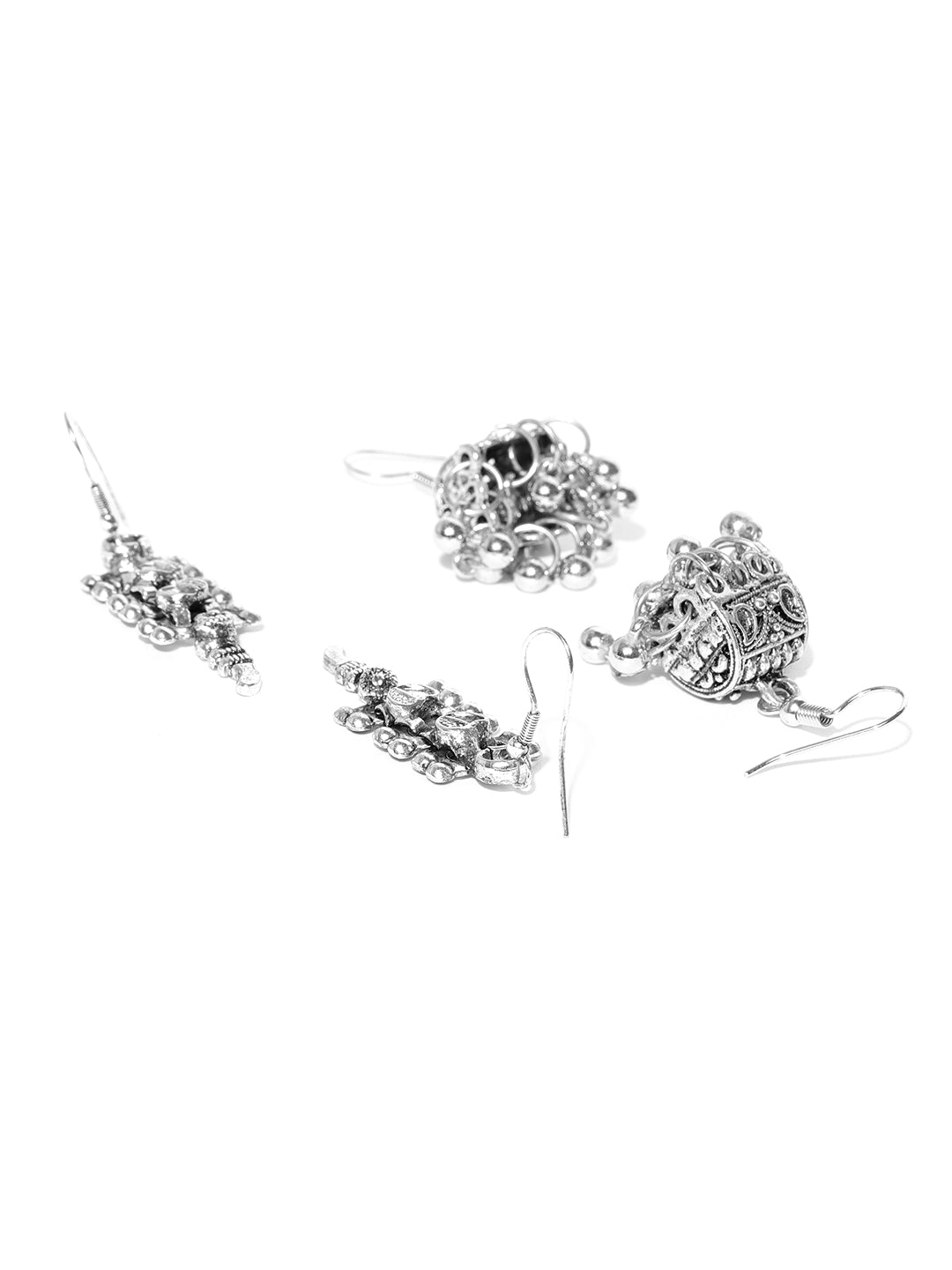 Blueberry set of 2 silver plated drop earring