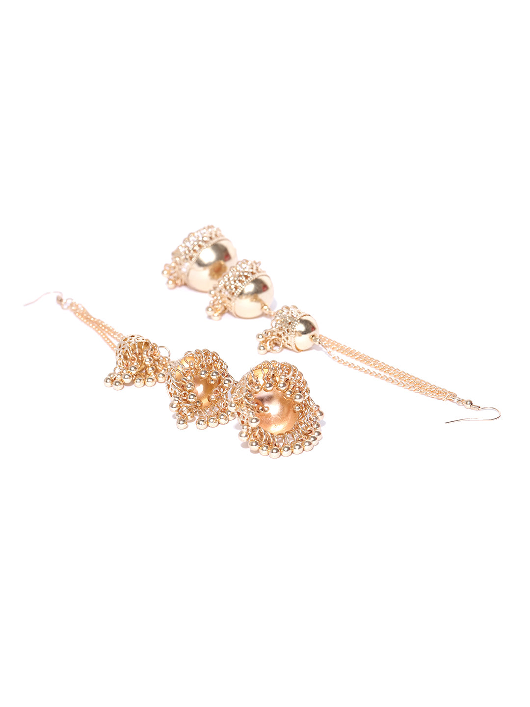 Blueberry gold plated jhumka drop earring